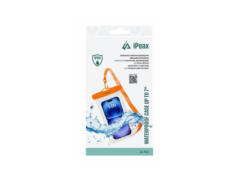 iPEAX Αδιάβροχη θήκη για κινητό IP68 Universal, Orange