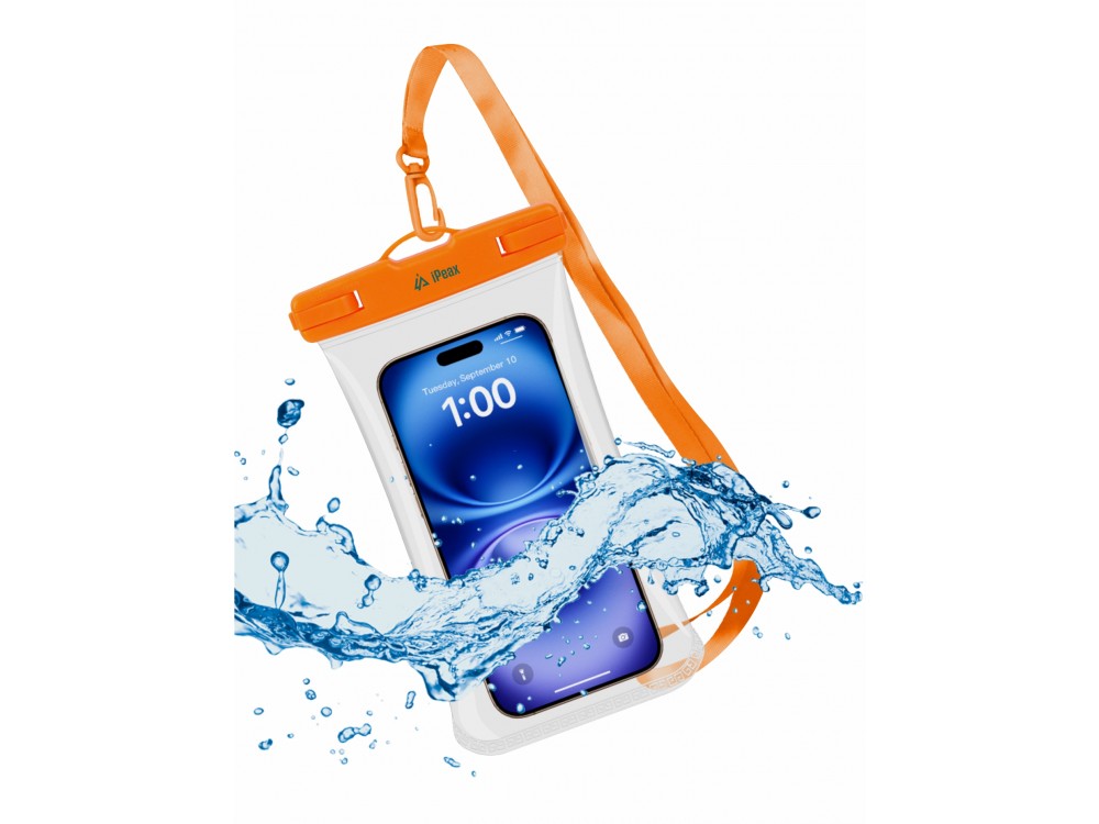 iPEAX Αδιάβροχη θήκη για κινητό IP68 Universal, Orange