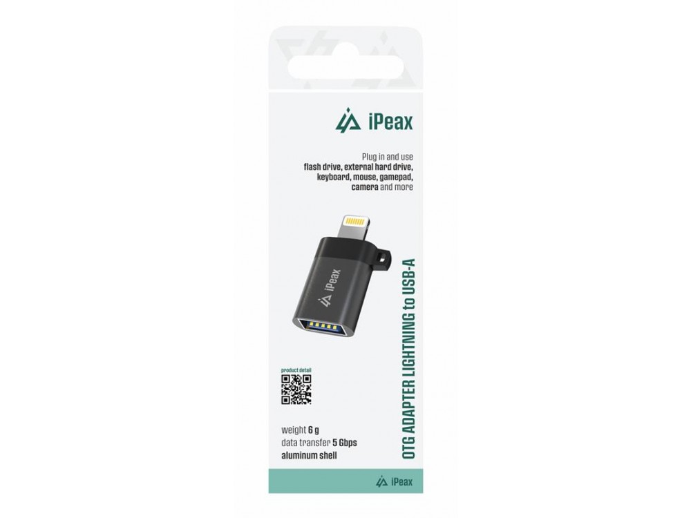 iPEAX Αντάπτορας Lightning σε USB-Α Θηλυκό, OTG Adapter USB-A Female to Lightning Male