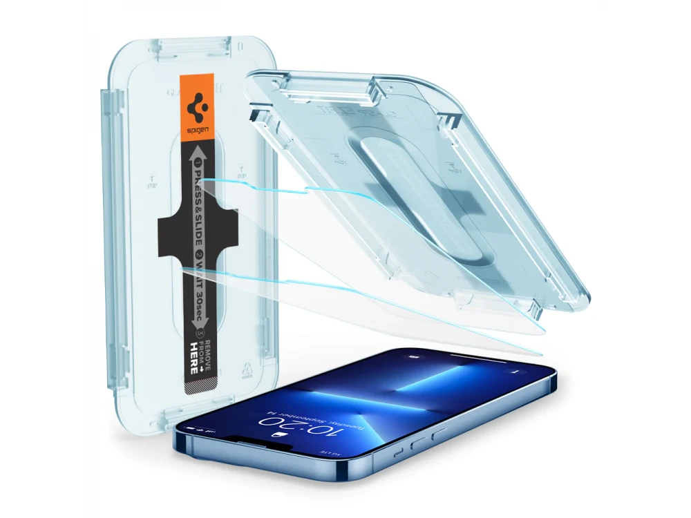 Spigen iPhone 13 Pro Max / 14 Plus GLAS.tR EZ FIT Premium Tempered Glass Screen Protector, με Installation Frame, Σετ των 2