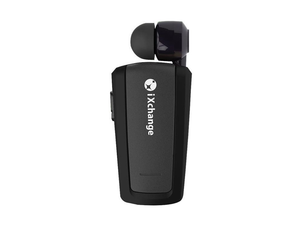 iXchange UA25XB In-ear Bluetooth Handsfree Ακουστικό Πέτου, Retractable, Black