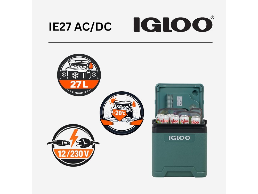 IGLOO IE27 Θερμοηλεκτρικό Φορητό Ψυγείο 27L DC 12V