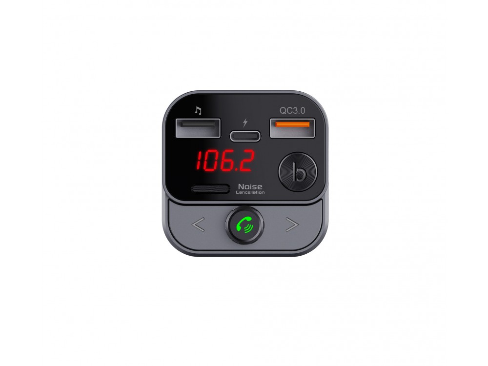 Swissten FM Transmitter Bluetooth Handsfree Αυτοκινήτου με Θύρες USB-C & USB-A Γρήγορης Φόρτισης 30W