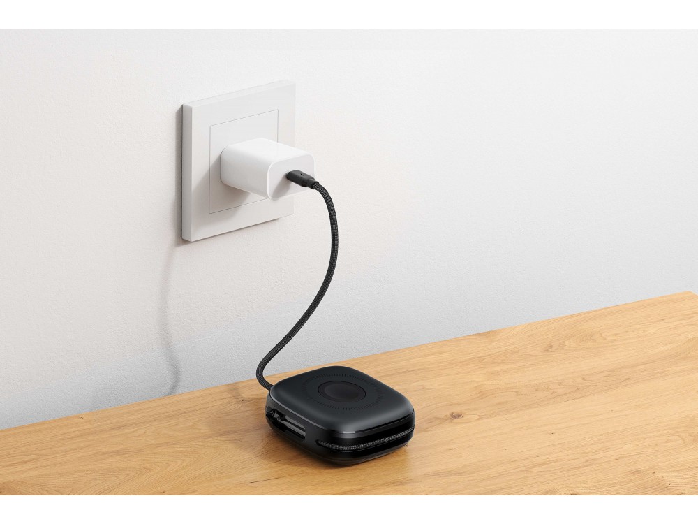 Swissten Voltbox MagGo Μαγνητικό Power Bank 10.000mAh Qi2 Certified 15W MagSafe iPhone & Apple Watch & 2 Ενσωματωμένα Καλώδια