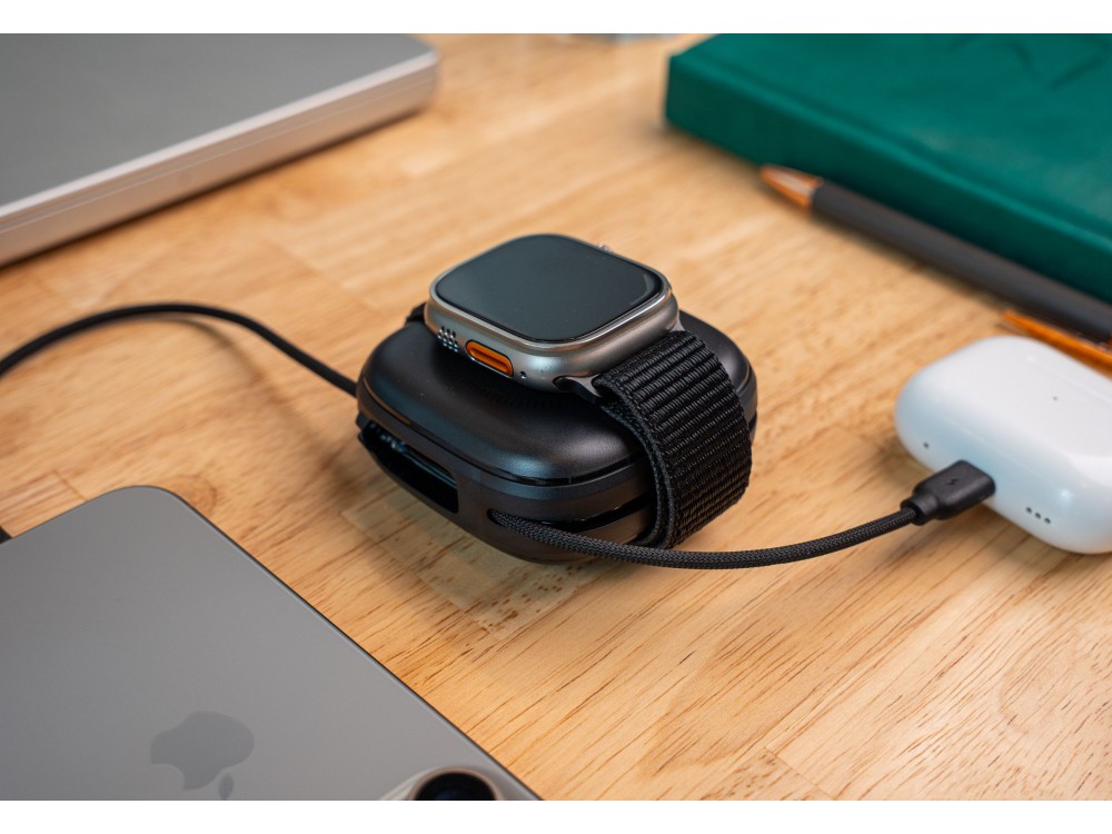 Swissten Voltbox MagGo Μαγνητικό Power Bank 10.000mAh Qi2 Certified 15W MagSafe iPhone & Apple Watch & 2 Ενσωματωμένα Καλώδια