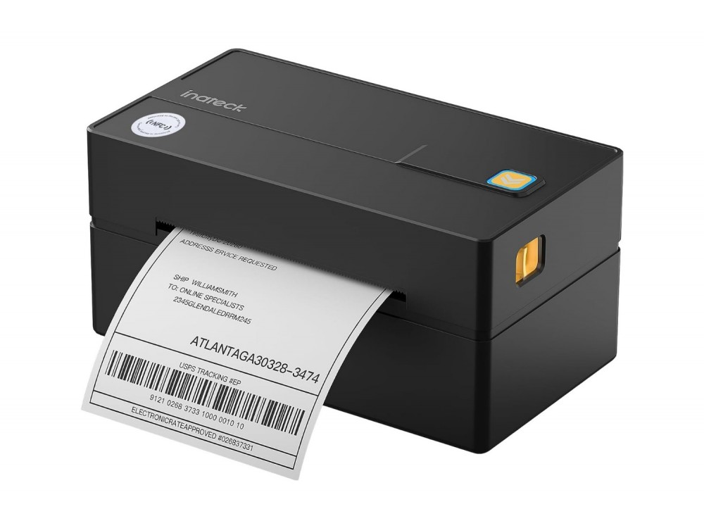Inateck PR40 Bluetooth Thermal Label Printer, Θερμικός Εκτυπωτής Ετικετών 40-110mm, Ενσύρματος & Ασύρματος 203dpi, Black