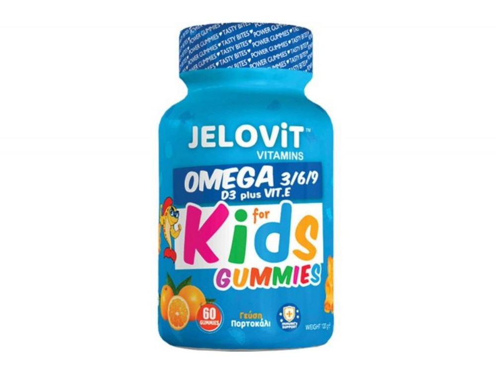 JELOViT Omega 3/6/9 D3 Plus Vit E For Kids Gummies, 60 ζελεδάκια Πορτοκάλι Πολυβιταμίνη για Παιδιά