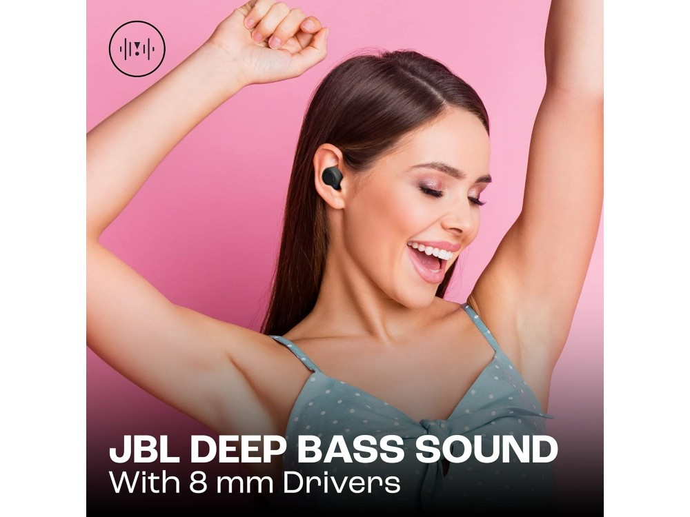 JBL Wave Buds True Wireless Bluetooth 5.2 Handsfree Ακουστικά In-Ear με Θήκη Φόρτισης, IP54, Black