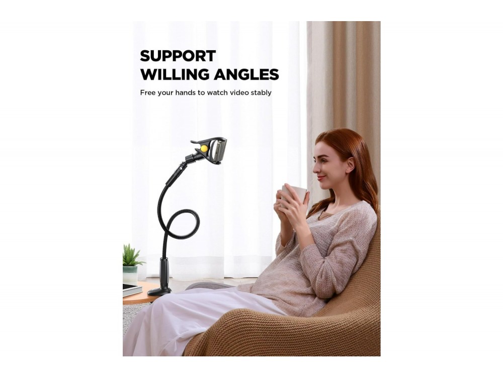Joyroom JR-ZS389 Gooseneck Εύκαμπη Βάση/Arm τοποθέτησης Κινητού 4"-7" Ίντσες, 100εκ. Ύψος, Black - ΑΝΟΙΓΜΕΝΗ ΣΥΣΚΕΥΑΣΙΑ