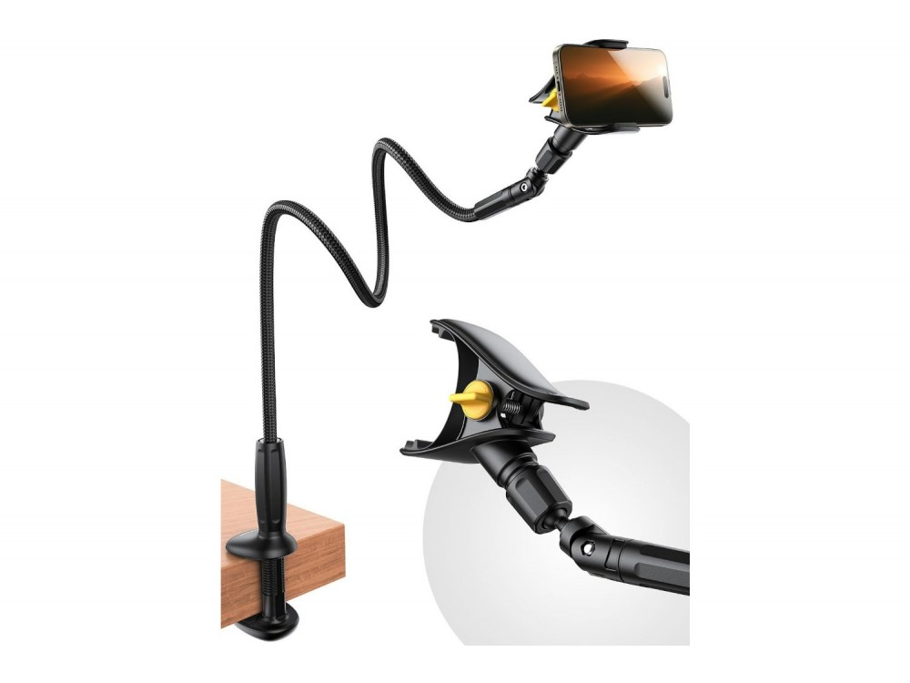 Joyroom JR-ZS389 Gooseneck Εύκαμπη Βάση/Arm τοποθέτησης Κινητού 4"-7" Ίντσες, 100εκ. Ύψος, Black - ΑΝΟΙΓΜΕΝΗ ΣΥΣΚΕΥΑΣΙΑ