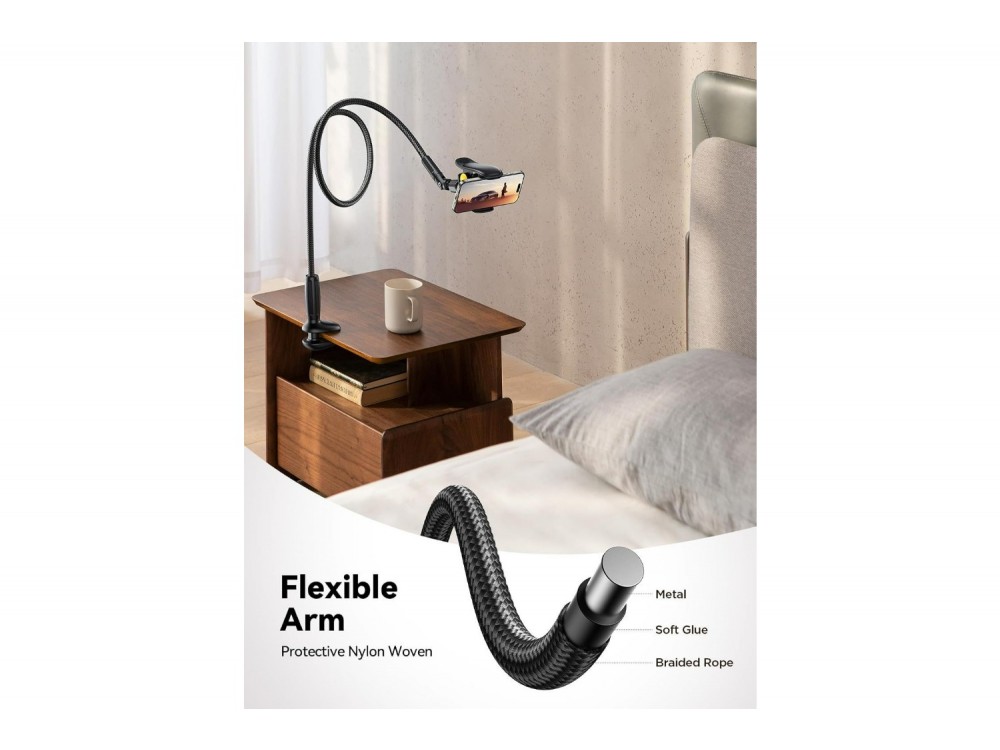Joyroom JR-ZS389 Gooseneck Εύκαμπη Βάση/Arm τοποθέτησης Κινητού 4"-7" Ίντσες, 100εκ. Ύψος, Black - ΑΝΟΙΓΜΕΝΗ ΣΥΣΚΕΥΑΣΙΑ