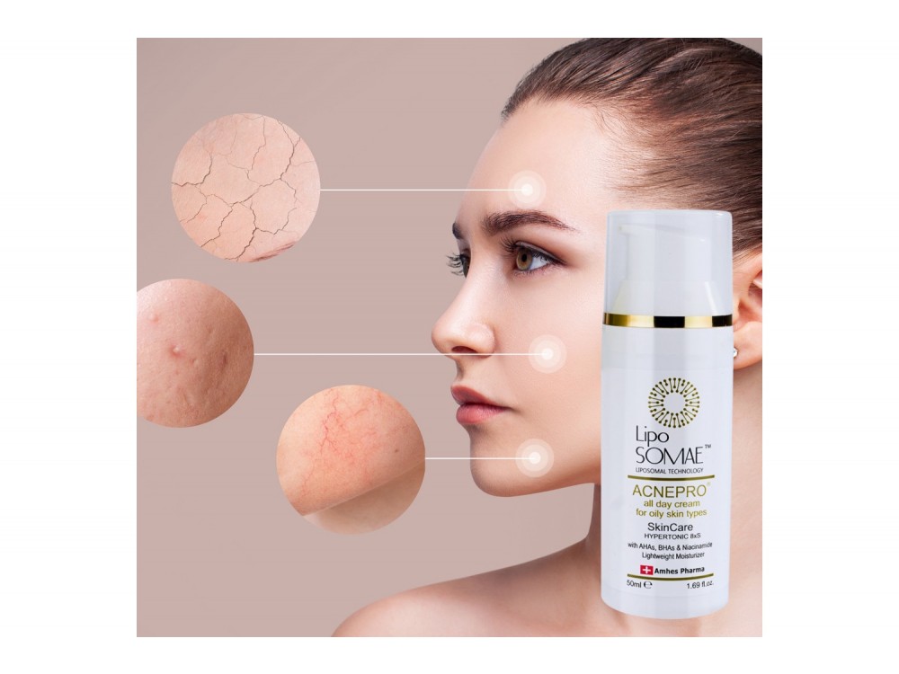 LipoSOMAE Acnepro® Ενυδατική Κρέμα Προσώπου Ημέρας κατά της Ακμής με Νιασιναμίδη 50ml