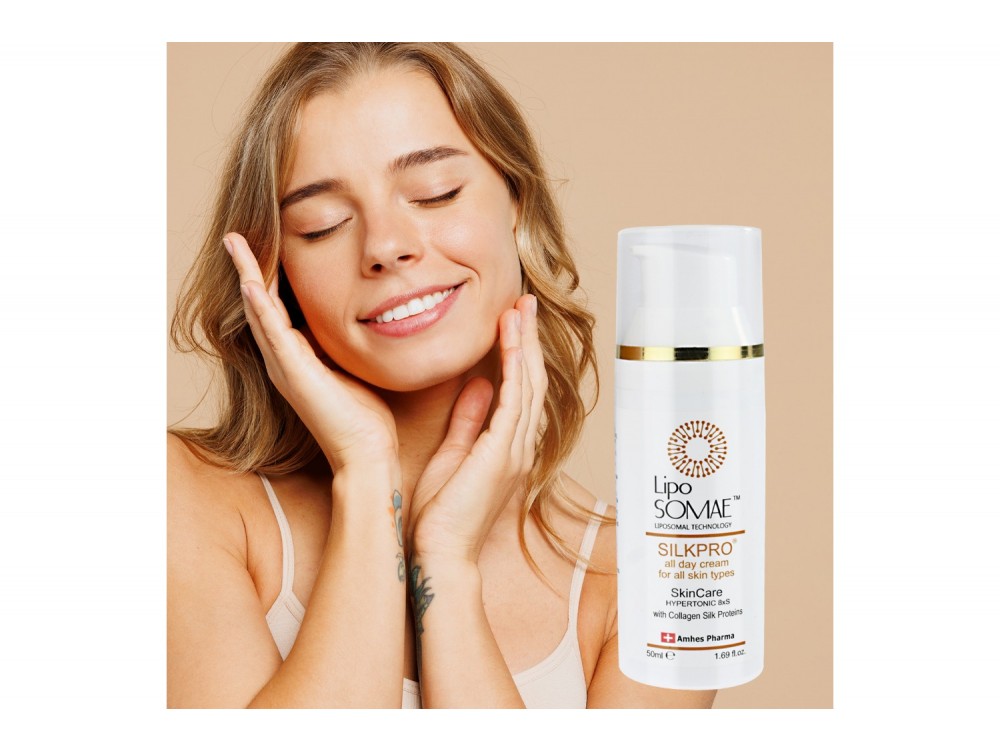 LipoSOMAE Silkpro® 24ωρη Ενυδατική Κρέμα Προσώπου Ημέρας με Κολλαγόνο 50ml
