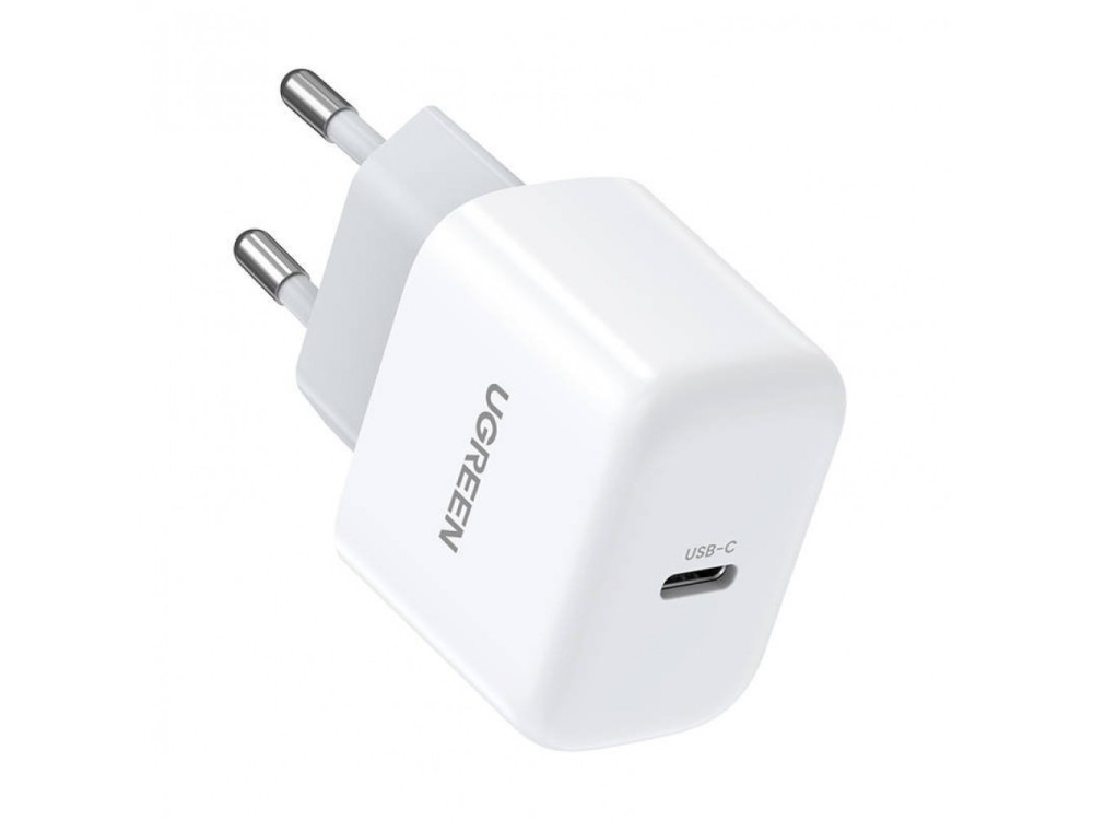Ugreen Mini Φορτιστής πρίζας 20W Type-C με Power Delivery, PPS, Quick Charge 4.0, Λευκός - 10220