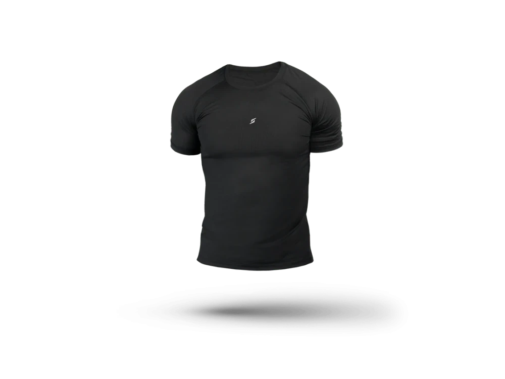 Stryve Prime Training Shirt Men, Κοντομάνικο Ανδρικό Αθλητικό T-shirt | All Black
