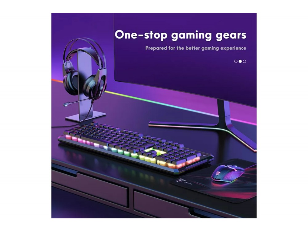 Onikuma 5-in-1 RGB Combo Gaming Keyboard and Optical Mouse, Σετ Πληκτρολόγιο + Ποντίκι + Headset + Mouse - ΑΝΟΙΓΜΕΝΗ ΣΥΣΚΕΥΑΣΙΑ