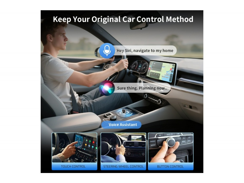 Swissten Ασύρματο Carlink Adapter, Συμβατό με Apple Carplay / Android Auto