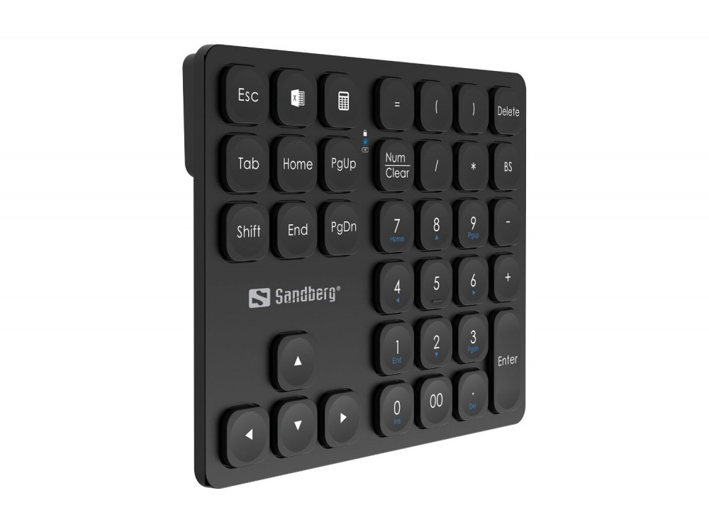 Sandberg Wireless Numeric Keypad Pro Ασύρματο Αριθμητικό Πληκτρολόγιο 2.4GHz & Bluetooth, Επαναφορτιζόμενο