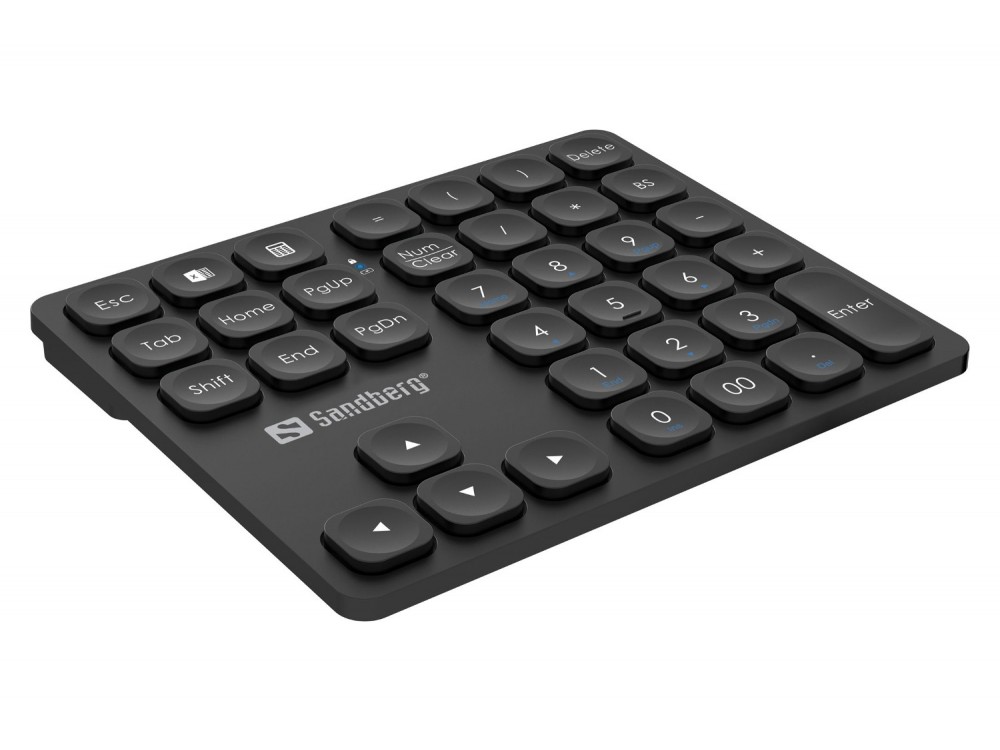 Sandberg Wireless Numeric Keypad Pro Ασύρματο Αριθμητικό Πληκτρολόγιο 2.4GHz & Bluetooth, Επαναφορτιζόμενο
