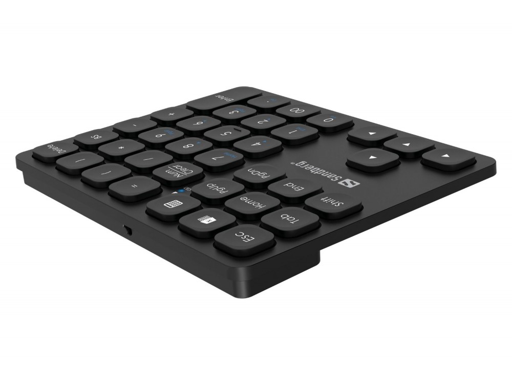 Sandberg Wireless Numeric Keypad Pro Ασύρματο Αριθμητικό Πληκτρολόγιο 2.4GHz & Bluetooth, Επαναφορτιζόμενο