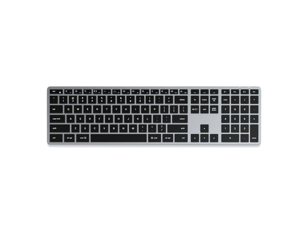 Satechi Slim X3 Backlit, Aluminum Keyboard (MAC Layout), Bluetooth Connection, with 10 Brightness Levels, Space Gray