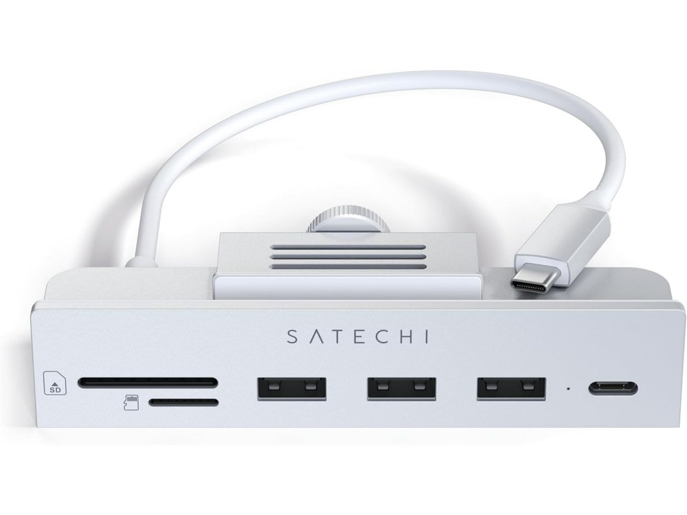 Satechi USB-C Clamp για iMac 24-inch 2021-2027 & Apple Studio Display Data Hub USB-C 5Gbps + USB-A 5Gbps*3 + Micro/SD Reader