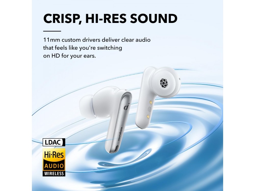 Anker Soundcore Liberty 4 NC Bluetooth Ακουστικά TWS με LDAC, Hi-Res Premium Sound & Wireless Charging, Clear White