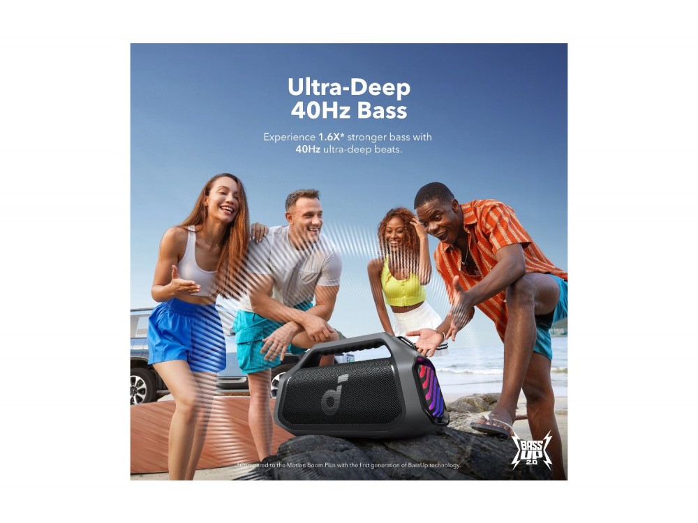 Anker Soundcore Boom 2 Plus (New Version) Φορητό Ηχείο Bluetooth 6.0, 140W, IPX7 με BassUp, Black