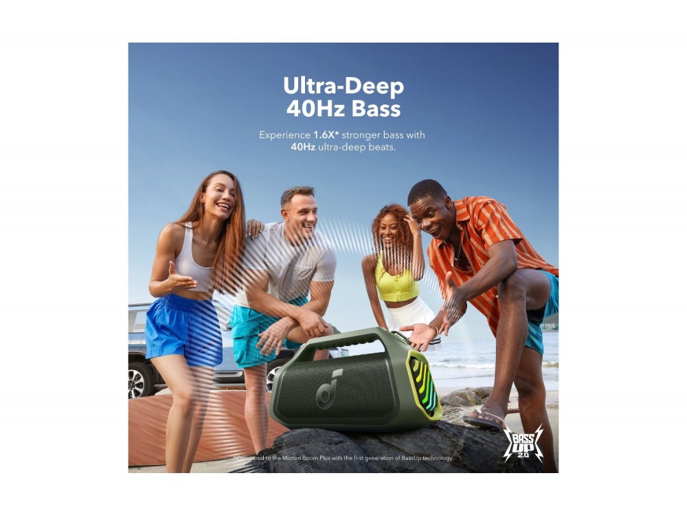 Anker Soundcore Boom 2 Plus (New Version) Φορητό Ηχείο Bluetooth 6.0, 140W, IPX7 με BassUp, Green
