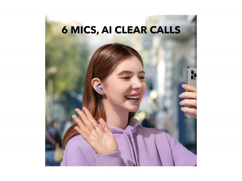 Anker Soundcore P40i ANC Bluetooth 5.3 Ακουστικά TWS με AI-Enhanced Calls, Active Noise Cancelling & App, Purple