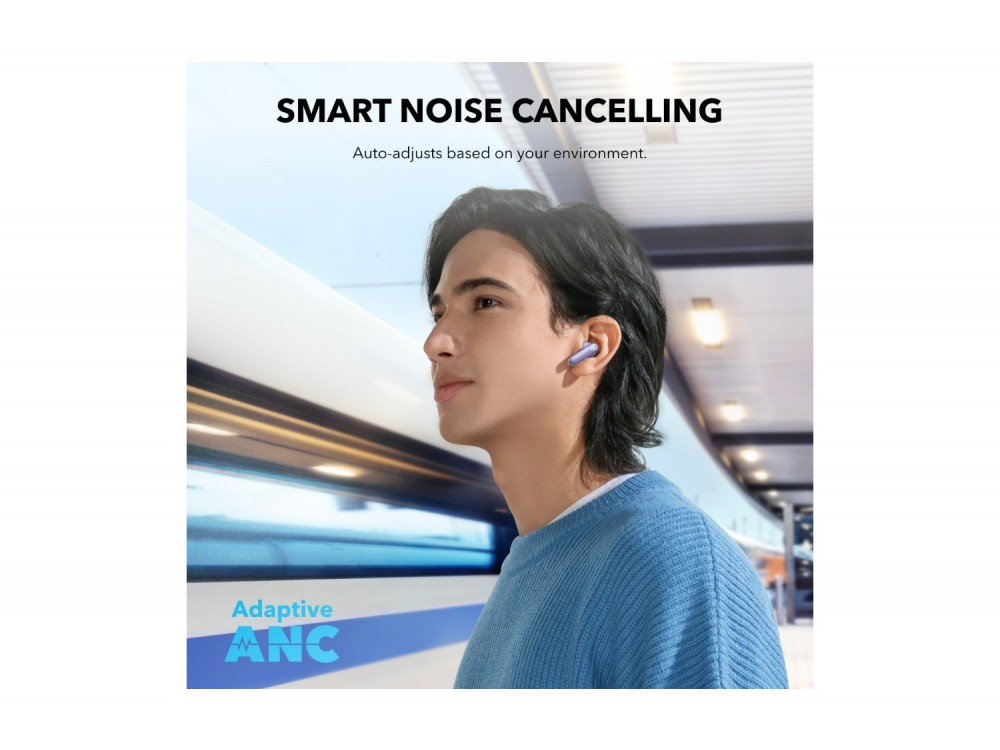Anker Soundcore P40i ANC Bluetooth 5.3 Ακουστικά TWS με AI-Enhanced Calls, Active Noise Cancelling & App, Purple