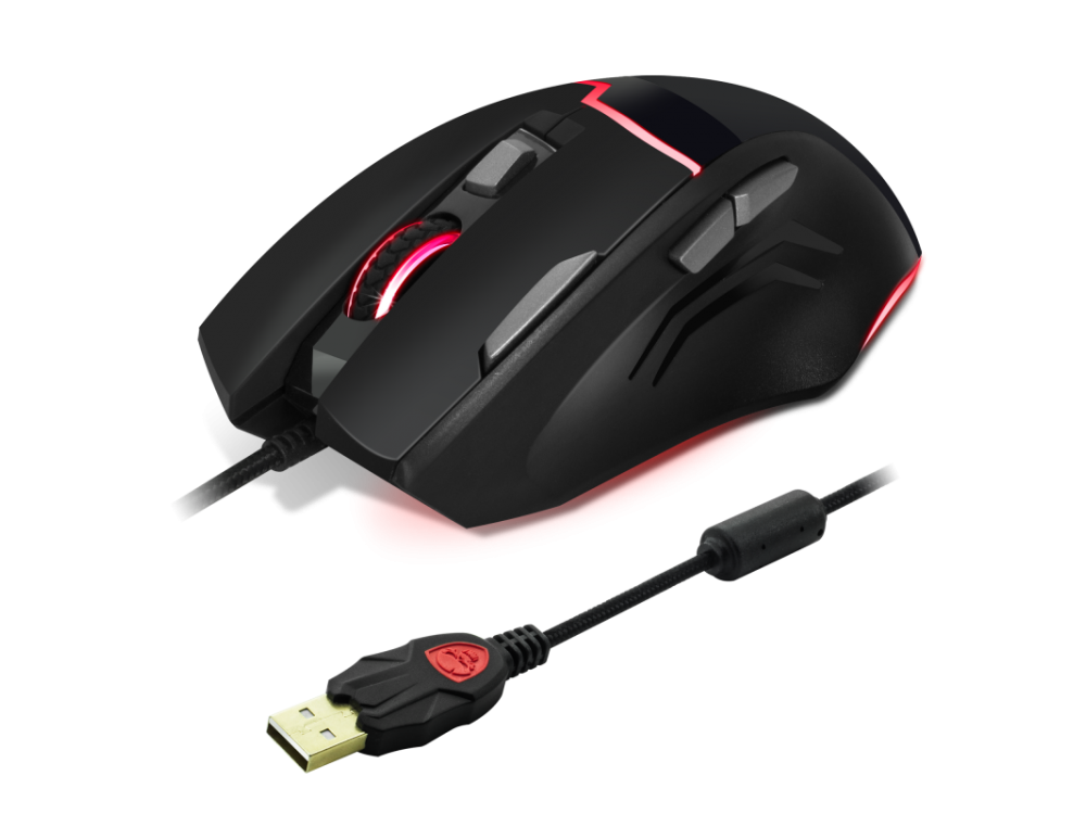 Spirit of Gamer Elite M10 RGB Optical Gaming Mouse, 4000 DPI, 7 Buttons + Mouse pad Combo - Black