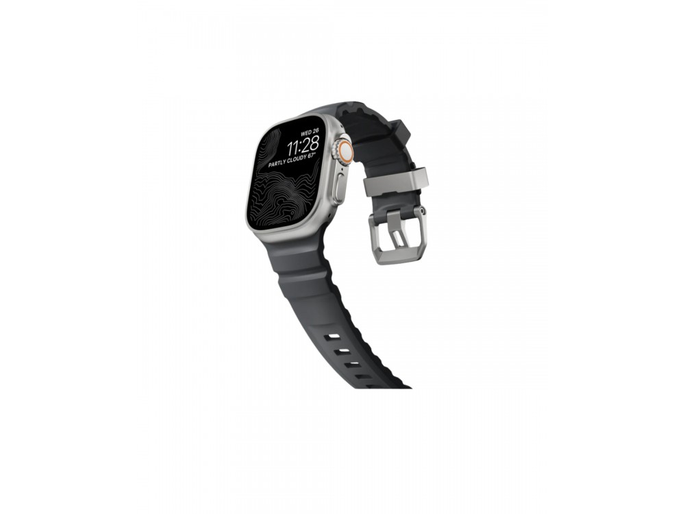 Nomad Rocky Point Band Apple Watch Ultra / 9 / 8 / 7 - 45 / 49mm, Ανταλλακτικό Λουράκι, Natural Titanium Storm