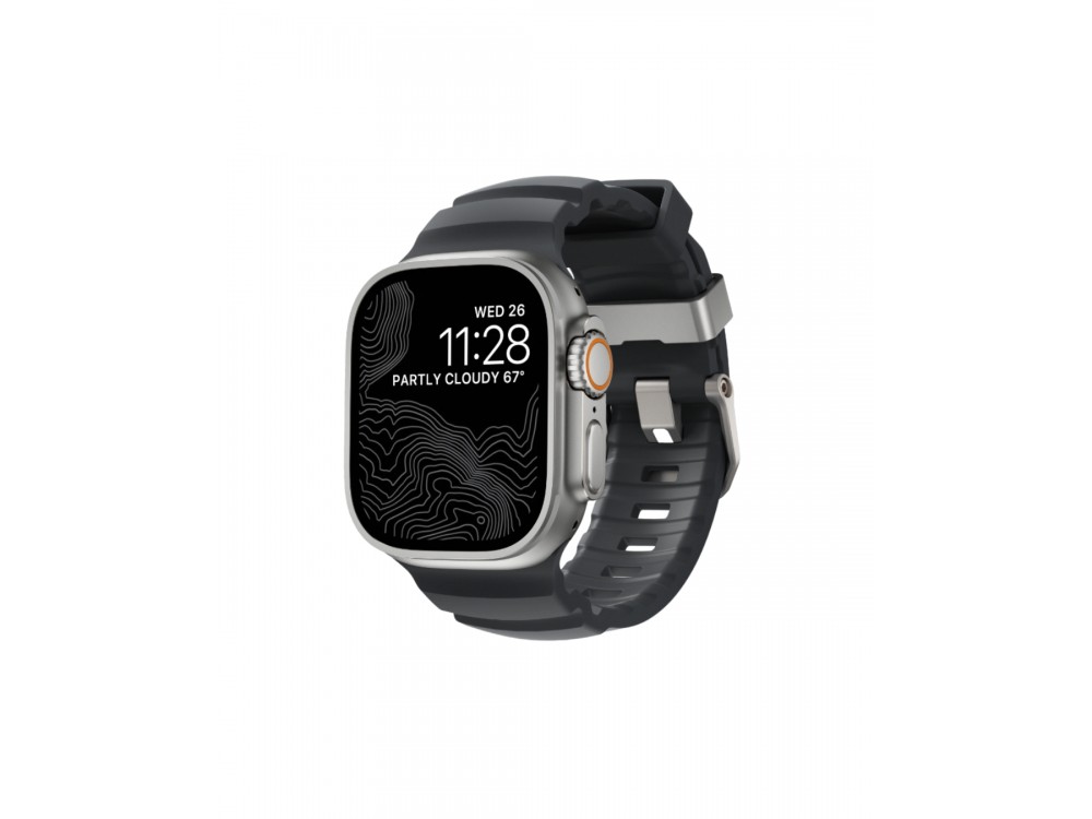 Nomad Rocky Point Band Apple Watch Ultra / 9 / 8 / 7 - 45 / 49mm, Ανταλλακτικό Λουράκι, Natural Titanium Storm
