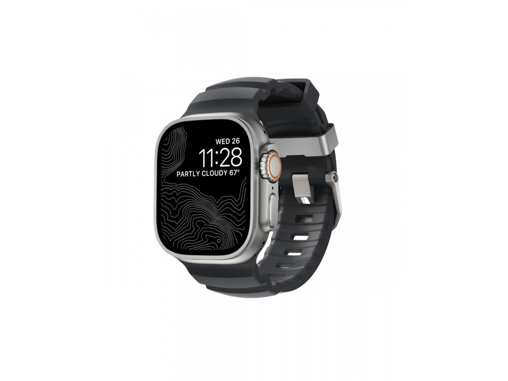 Nomad Rocky Point Band Apple Watch Ultra / 9 / 8 / 7 - 45 / 49mm, Ανταλλακτικό Λουράκι, Natural Titanium Storm