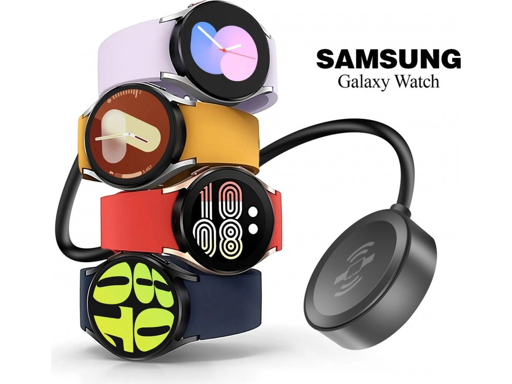 Swissten 2-in-1 Wireless Magnetic Charging Cable, Διπλό Καλώδιο Φόρτισης για Galaxy Watch + USB-C με Type-C σε USB-A Αντάπτορα