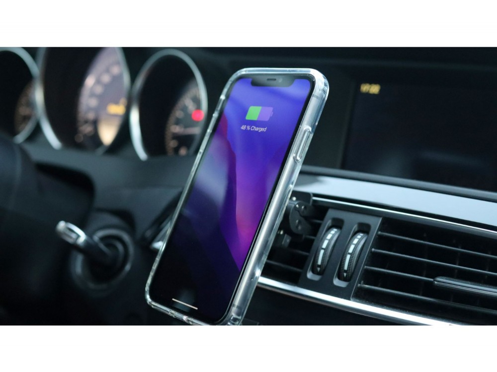 Swissten 2-in-1 Magnetic Car Holder, Μαγνητική Βάση / MagSafe 15W Κινητού Αυτοκινήτου για Ασύρματη Φόρτιση, Black