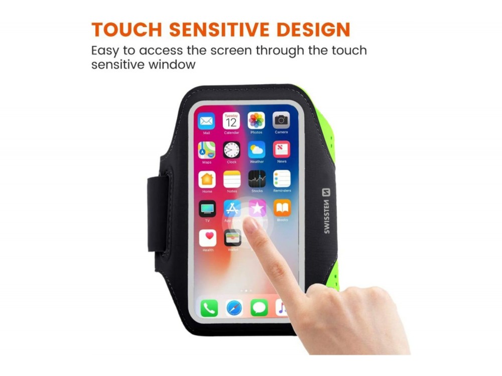 Swissten Armband Case 7", Αδιάβροχη Θήκη Μπράτσου για Κινητό έως 7" με Θήκη για Κλειδί, Black