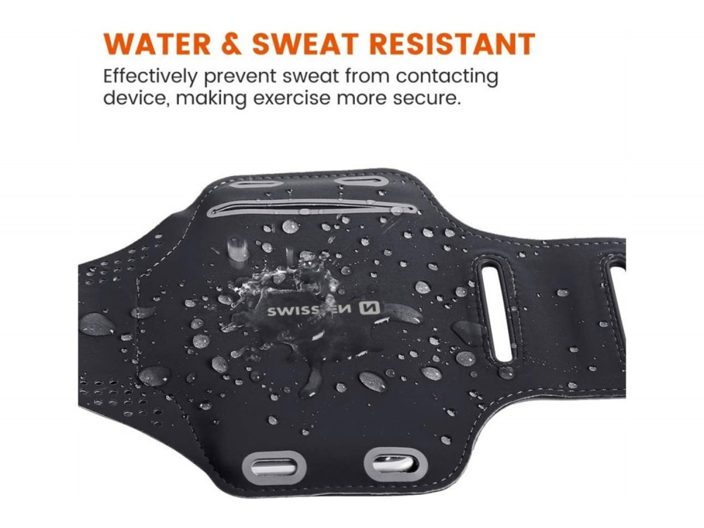 Swissten Armband Case 7", Αδιάβροχη Θήκη Μπράτσου για Κινητό έως 7" με Θήκη για Κλειδί, Black