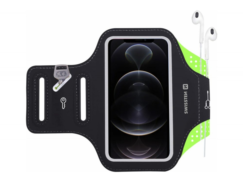 Swissten Armband Case 7", Αδιάβροχη Θήκη Μπράτσου για Κινητό έως 7" με Θήκη για Κλειδί, Black