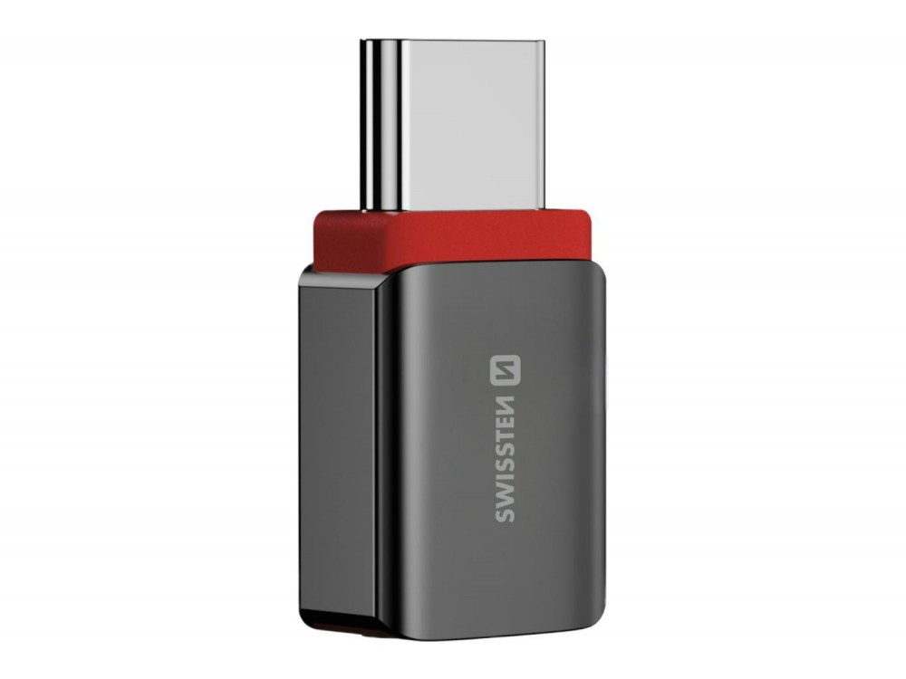 Swissten DataGUARD Αντάπτορας USB-C Θηλυκό σε USB-C 240W Charging με Data Blocking, Red / Black