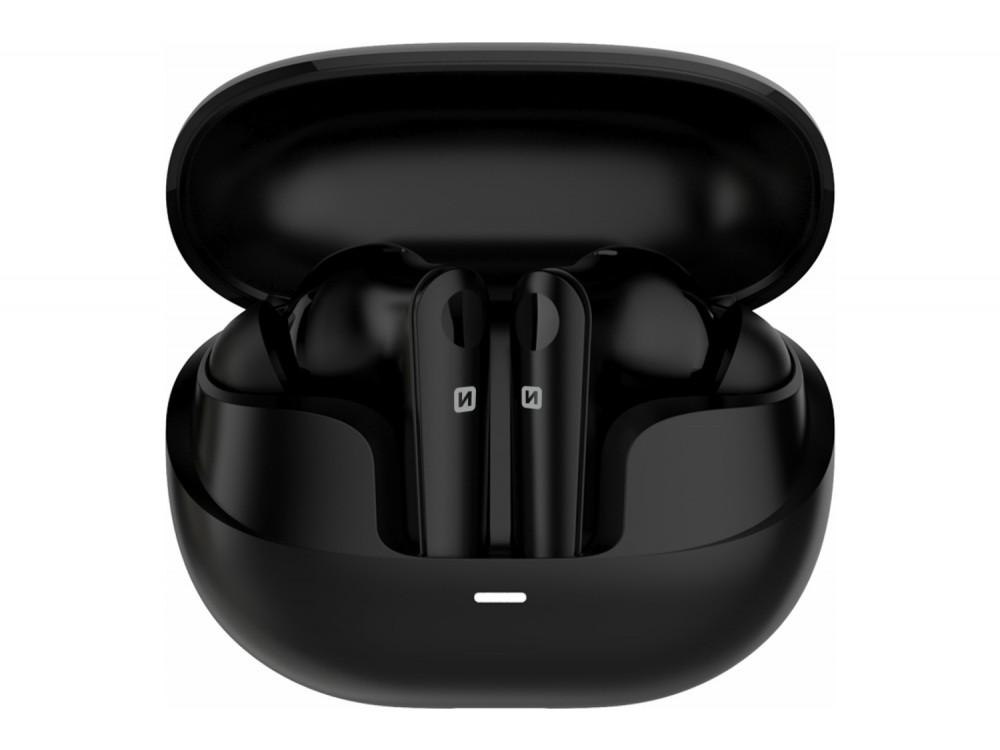 Swissten Focus In-ear Bluetooth 5.3 Handsfree Ακουστικά με ANC & Θήκη Φόρτισης, Black