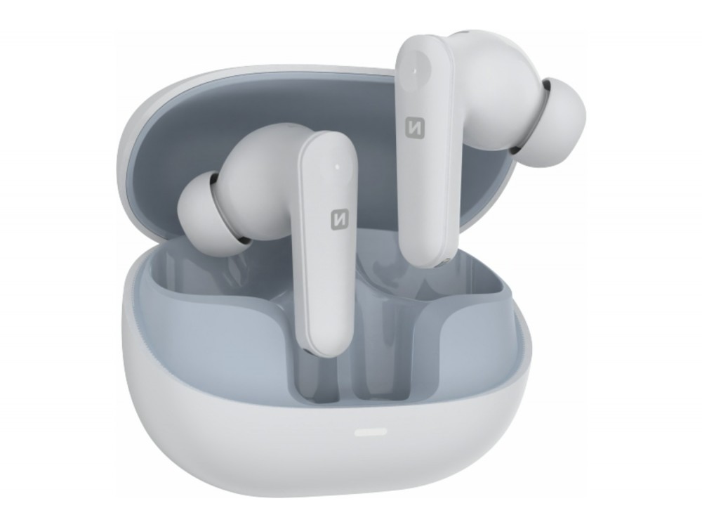 Swissten Focus In-ear Bluetooth 5.3 Handsfree Ακουστικά με ANC & Θήκη Φόρτισης, White