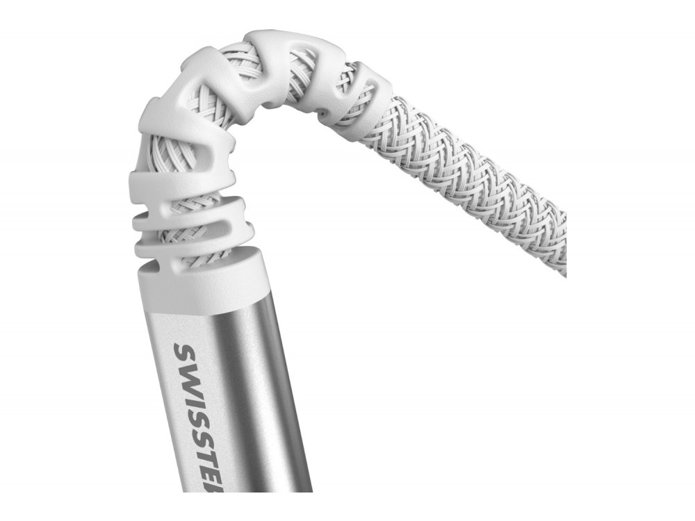 Swissten Καλώδιο USB-C σε Lightning 1,5μ. 60W με Ενισχυμένη Ύφανση Aramid, White