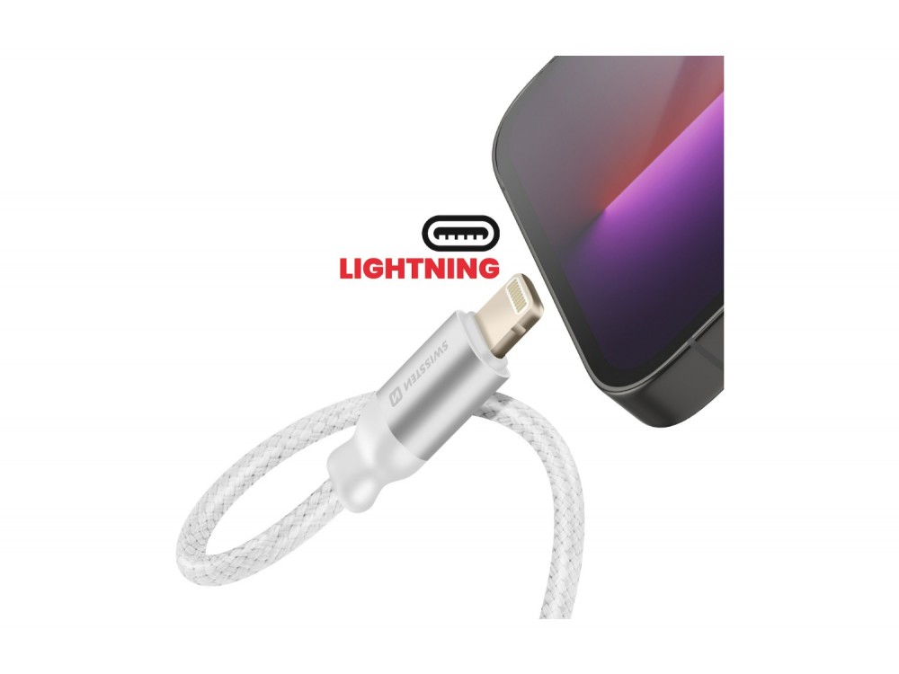 Swissten Textile Lightning Male σε 2x Lightning Female Audio Charging Splitter 12εκ., White - ΑΝΟΙΓΜΕΝΗ ΣΥΣΚΕΥΑΣΙΑ