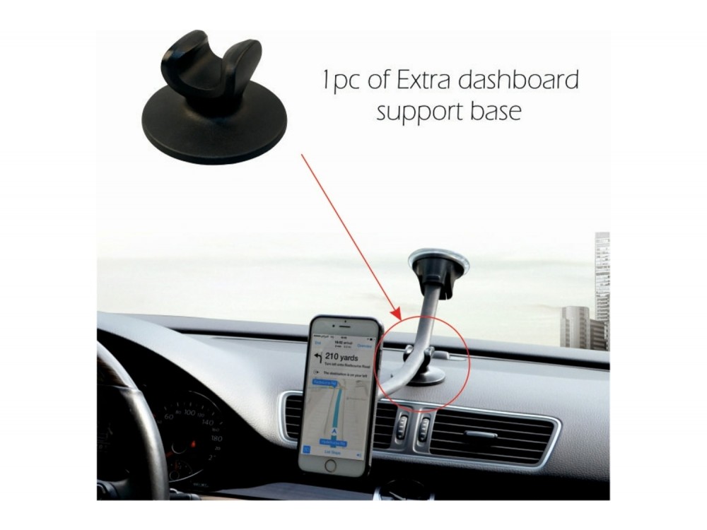 Swissten Magnetic Car Holder, Μαγνητική Εύκαμπτη Βάση Κινητού / Τάμπλετ Αυτοκινήτου S-GRIP M5-HK με Βραχίονα, Black