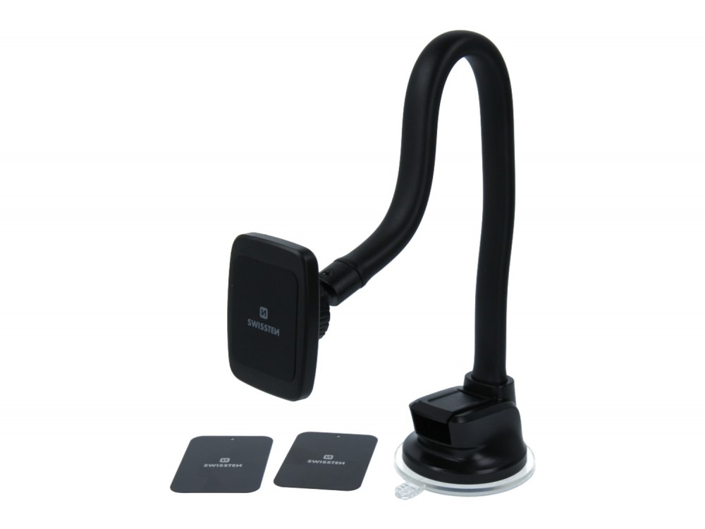 Swissten Magnetic Car Holder, Μαγνητική Εύκαμπτη Βάση Κινητού / Τάμπλετ Αυτοκινήτου S-GRIP M5-HK με Βραχίονα, Black