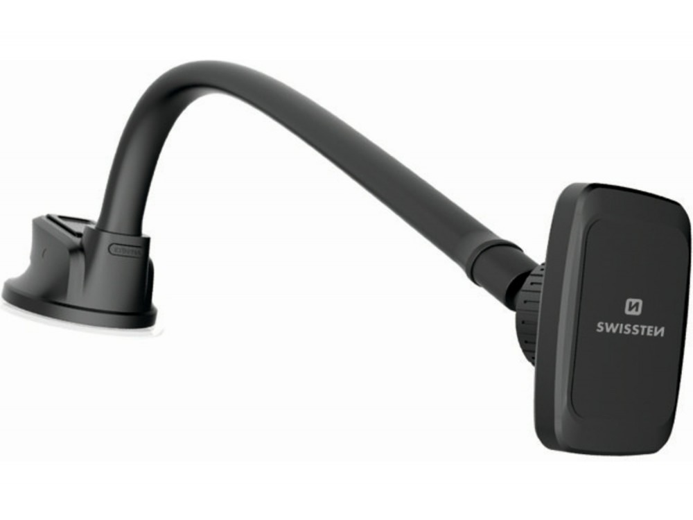 Swissten Magnetic Car Holder, Μαγνητική Εύκαμπτη Βάση Κινητού / Τάμπλετ Αυτοκινήτου S-GRIP M5-HK με Βραχίονα, Black