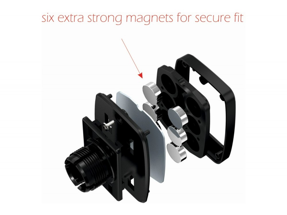Swissten Magnetic Car Holder, Μαγνητική Βάση Κινητού / Τάμπλετ Αυτοκινήτου με Βεντούζα S-GRIP M5-R1, Black