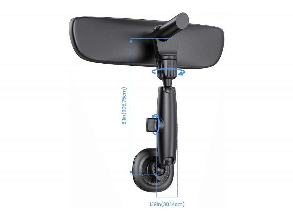 Swissten Rearview Mirror Magnetic Car Holder, Μαγνητική Βάση Κινητού Αυτοκινήτου για Καθρέφτη, Μαύρη